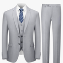 Cooper & Nelson 3 Piece Mens Suit Set, 2 Button Slim Fit Suit for Men, Jacket, Vest, Pants and Tie L
