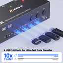 KVM Switch 3 Monitors 3 Computers 8K@60Hz 4K@144Hz, HDMI Displayport Triple Monitor KVM Switches for 3 PC Share 3 Monitor and 4 USB 3.0 Devices, Wired Remote, Power Adapter and USB3.0 Cables Included