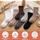6 x Womens Ruffle Cotton Sock Cute Frilly Crew Sock with Colorful Dot | Breathable Cotton Ankle Socks for Women Girls, Cozy Novelty Casual Sock Great Casual Fit Ready to Be Gifted