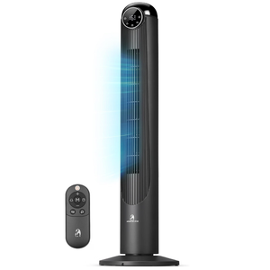 Antarctic Star T42 Tower Fan, 42 Inch DC Brushless Motor Bladeless Oscillating Fan with Remote, 6 Speeds & 4 Modes,LED Display, 9H Timer, Quiet Floor Standing Fan for Bedroom Living Room Office, Black