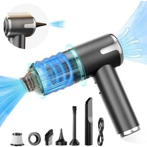 liusoreg Handheld Car Vacuum Cordless 3-in-1 Mini Portable Vacuum Cleaner 9000PA Dust Buster & Air Blower & Hand Held Pump with Multi-Nozzles for Car, Home, Office, Pet, Silver, SX-190