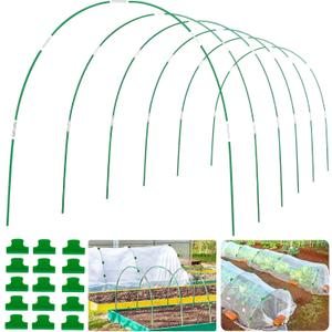Greenhouse Hoops Grow Tunnel 6 Sets of 8FT Long Garden Hoops, Rust-Free Fiberglass Garden Hoops Frame for Garden Netting Raised Bed Plant Shade Cloth Row Cover, DIY Plant Support Garden Stakes- 36pcs