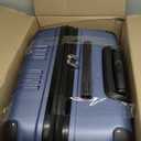 Rockland London Hardside Expandable Spinner Wheel Luggage, Blue, Checked-Large 28-Inch