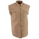 Milwaukee Leather DM4005 Men's Beige Lightweight Sleeveless Denim Shirt - X-Large