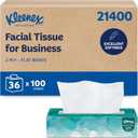 Kleenex Professional Facial Tissue, Bulk (21400), 2-Ply, White, Flat Boxed Format, Designed for Business (100 Tissues/Box, 36 Boxes, 3,600 Sheets/Case) (Box Color: Teal)
