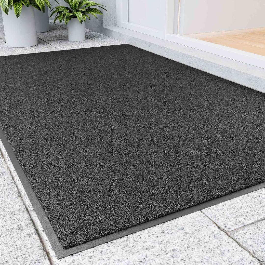 Amyracel Front Door Mat Outside Entrance, 5' x 3' Sturdy Indoor Outdoor Door Mat, Dirt Trapper Outdoor Welcome Mats for Entry, All-Season All-Weather Doormat for Entryway, Patio, High Traffic Areas (3' x 5')