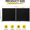 Rantila 2 Large Panels Room Divider,Portable Office Divider,Convenient Movable,Folding Partition Privacy Screen for Bedroom,Dining Room, Study,142" W x 71" H,Black