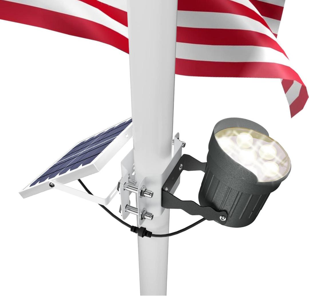 Ofuray Solar Flag Pole Light Outdoor,Dimmable Brightest Flag Pole Light Solar Powered, American Flag Coverage Led Solar Flag Pole Lights Outdoor Dusk to Dawn fit 1.5''-4'' Flagpole for House
