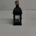 TRIROCKS Rustic Style Metal Candle Lantern 13'' High Decorative Outdoor Lantern Candle Holder with Tempered Glass for Christmas Living Room Garden Patio Parties Indoors Outdoors (Black)