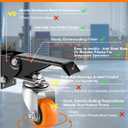 Caster Wheels, 2.5 Inch Workbench Casters Set of 8 Heavy Duty - 600 Lbs Capacity Retractable Swivel Castors with No Noise Polyurethane Wheels, Easy to Install for Tables Legs, Work Bench & Tool Carts