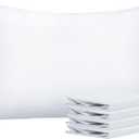 NTBAY Queen Pillowcase Set - 4 Pack Brushed Microfiber 20x30 Pillowcases - Soft, Wrinkle-Free, Fade-Resistant, Stain-Resistant, white Pillowcases with Envelope Closure - 20x30 Inches, White OEKO-TEX STANDARD 100