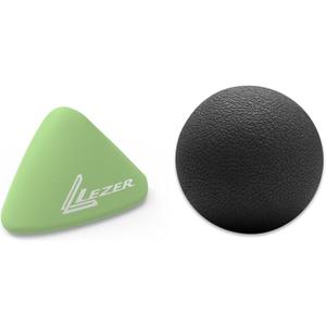 LEZER, Trigger Massage Point, Manual Massage Ball, Muscle Knots Relief Tool, Myofascial Release, Physical Therapy, Plantar Fasciitis, Set of 2 (Green Trigger and Black Ball)