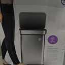 simplehuman 45 Liter / 12 Gallon Rectangular Hands-Free Kitchen Step Trash Can with Soft-Close Lid, Brushed Stainless Steel
