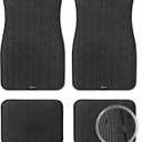 Ultra Durable Car Floor Mats, Premium PVC Coil All-Weather Automotive Floor Mats, Universal Fit with Anti-Slip Nibbs Backing, Waterproof | Wear Resistant | Flame Retardant, Black 4PCS