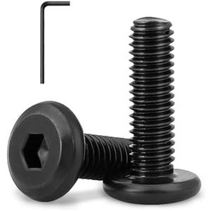 5/16-18 x 1" (20 Pack) Flat Head Hex Socket Cap Screws Bolts, Black Oxide 304 Stainless Steel 18-8, Hex Drive, Bright Finish, Fully Machine Thread