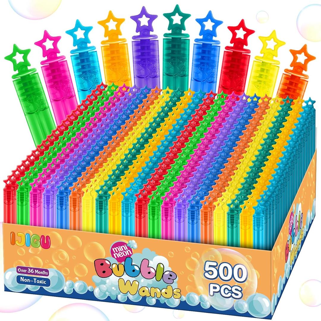 200 Pcs Mini Bubble Wands in 10 Colors, Bulk Party Favors for Kids, Themed Birthday, Christmas, New Year, Valentine, Carnival, School Classroom Prizes for Boys & Girls, Ideal Goodies Bags Stuffers