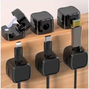 2 x Magnetic Cord Organizer (10-Pack)  Adhesive Wire Clips for Home, Desk, Nightstand, Car & Office Charging Cables or Wires