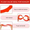 6 Pack Flush Valve Seal for Kohler Toilets,Toilet Tank Parts GP1059291 Silicone Replacement - Upgraded Leak-Proof Gasket Seal Kit Compatible with Kohler Canister, K-GP1059291