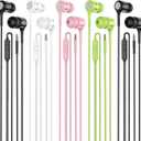 Earbuds Earphones with Microphone, 5 Pack Wired Heavy Bass Headphones, Earphone with Noise Isolating, Fits 3.5mm Interface for iPad, Desktop