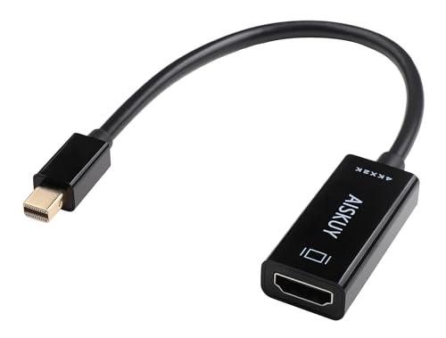 AISKUY Mini Displayport to HDMI Adapter, 4k Mini DP(Thunderbolt 2) Male to HDMI Female Converter for MacBook Air/Pro, Surface, ThinkPad, Monitor, Projector.