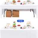 Wolkemer 2 Pack Open Back Fitted Tablecloth 4ft Rectangle (48x24 Inch), 3-Sided Vendor Table Cloth Washable White Fabric Event Table Cover for Folding Tables, Craft Shows, Displays, Parties, Weddings