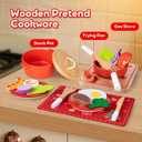 Christmas Advent Calendar Gifts for Kids, Commodum Kids Wooden Play Cooking Set, Pretend Play Kitchen Accessories Toys, 24 Days Countdown Xmas Surprise Holiday Toddlers Girls Gifts Ages 3+