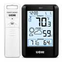 Indoor Outdoor Thermometer Wireless Weather Station External Thermometer Hygrometer Monitor with 330ft Range Remote Sensor, Battery Operated Backlit Display (Black)