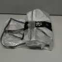 Olsa Dog Raincoat, Dog Hooded Slicker Poncho, 4 Legs Rain Jacket with Reflective Stripe, Water Proof Rain Snow Clothes with Hood for Small Medium Dogs (White)