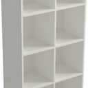 OSCHF 8-Cube Storage Shelf Bookcase - Wooden 4-Tier Floor Standing Open Bookshelf, Modern TV Stand up to 55 Inchs for Home and Office, Warm White