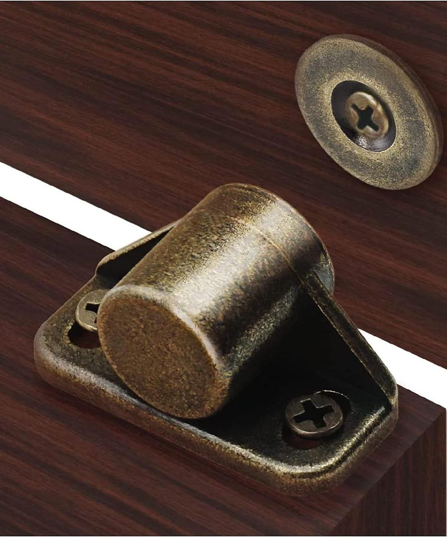4 Pack Cabinet Magnets Strong, Magnetic Door Catch, Cabinet Door Closers, Magnets for Cabinet Doors Latches Hardware - Bronze
