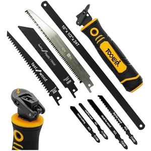TOOLAN: Multi Blades Hand Saw, Drywall Cutter. Hacksaw. Long Blade Hand Saw, Jab Saw, For Cutting Drywall, Sheetrock, Wood, Metel, Plastic, Plywood. Blade Quick Change Mechanism. 1 Blade Only Yellow