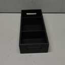 14 Inch Bathroom Basket with Removable Dividers - 3 Comparments Wood Toilet Paper Basket with Handle for Back of Toilet Tank Topper - Black Storage Organizer for Bathroom Kitchen Pantry Organization