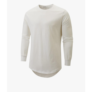 KLIEGOU Mens 100 Cotton Hipster Hip Hop Longline Crewneck T-Shirt Pre - Shrunk S-4XL