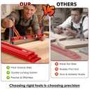 Stair Tread Template Tool, Stair Measuring Tool with Triangular Structure Brace and Edge Flip Stops, 8-72 in Solid Aluminum Alloy Stair Tread Jig for Accurately Measuring Stairs (Red)