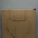 Presentime & Co 24" Jameson Illuminated in/Outdoor Clock, Modern Farmhouse, Self-Illuminated, Waterproof, Weather Station (Thermometer & Hygrometer), Metal Clock, Morning Silver. (Night Light)