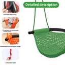 Hand-Knitting Toddler Swing, Swing Seat for Kids with Adjustable Ropes, Little tikes Swings Set, for Outdoor Indoor, Playground, Backyard (Green)