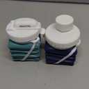 Collapsible Water Bottles 20.6oz 2 Pack, Silicone Foldable Portable Water Bottle, BPA-Free, Leakproof Reusable for Travel Camping Hiking Cycling Yoga Sports Outdoor (Blue+DarkBlue)