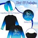 Boys Two Piece Rash Guard Swimsuits Set Kids Long Sleeve Shirt with Swim Trunks Bathing Suit Shorts Swimwear Set 7Years
