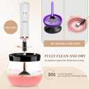 RICRIS Premium Makeup Brush Cleaner Dryer Super-Fast Electric Brush Cleaner Machine Automatic Brush Cleaner Spinner Makeup Brush Tools (White)