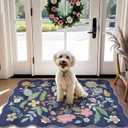 Washable 2x3 Area Rug for Entryway: Easy-Clean Carpet with Non-Slip Backing for Bedroom Kitchen Stain-Resistant Durable Low Pile Floor Mat Perfect for High-Traffic Areas with Pets (2x3/Purple)