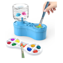 2025 New Paint Brush Cleaner with Paint Tray, Water Circulation Brush Rinser with Brush Holder, Watercolor/Oil and WaterBased Paint Brush Cleaner Tool, Gift for Artist Beginners