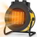 Space Heaters for Indoor Use, 1500W PTC Electric Heater with 90Adjustable Angle, Fast Safety Heat, Small Portable Heater for Office Home(Yellow)