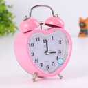SHISEDECO 3 Inches Cute Twin Bell Loud Alarm Clock Silent Analog Quartz Nightlight Tableclock Battery Operated for Kids, Seniors, Heavy Sleepers, Decorations for Bedroom, Living Room (Pink)