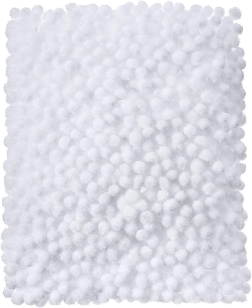 Shappy 2000 Pieces 6 mm Mini Pom Poms Christmas for Craft Making, Christmas Holiday Costume Small Pom Balls Hobby Supplies and DIY Crafts Decorations(White)