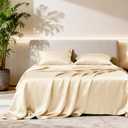 Love's cabin Satin Sheet Set, 3 Piece - Twin XL, Beige, Luxury Silky Soft Bed Linen with Deep Pockets