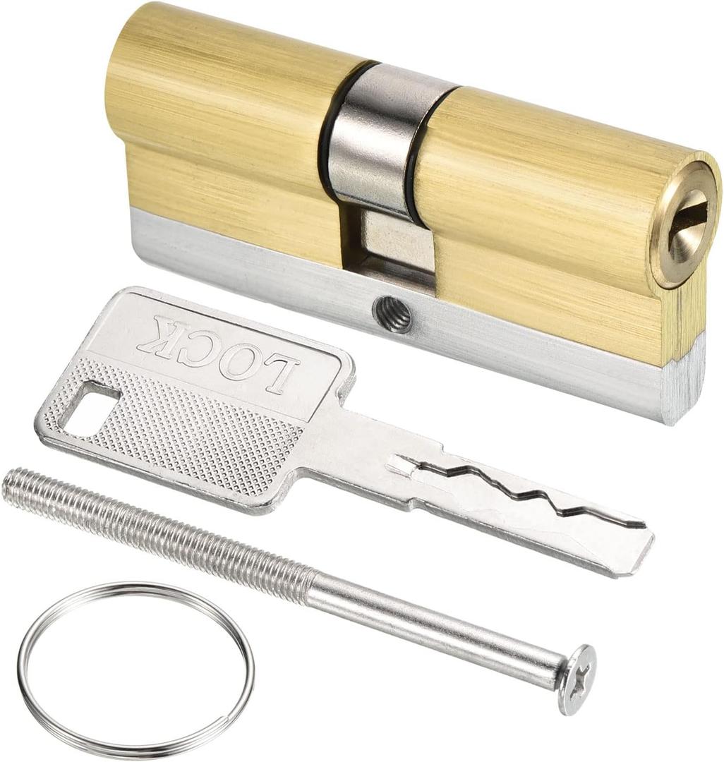 PATIKIL 35/35 (70mm Overall) European Double Lock Cylinder, Door Cylinder Lock with 8 Keys for Wooden Doors, Aluminum Doors