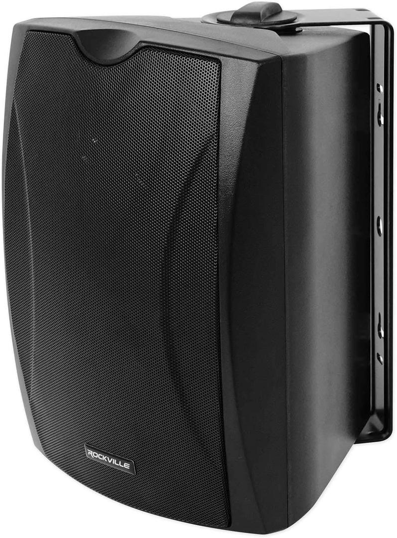 Rockville WET-6B 6.5" Commercial 70V/100V or 8 Ohm Wall Speaker, IP55 Rated, Waterproof ABS Cabinet, Swivel Bracket, Black, Perfect for Indoor/Outdoor Installations