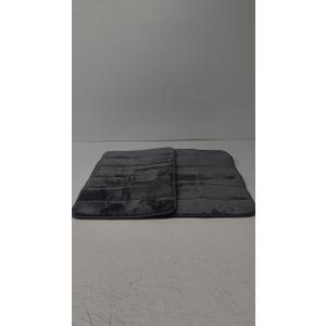  Toilet Bath Mat Set 2 Piece - Super Soft Absorbent Quick Dry Memory Foam Bathroom Rugs, Machine Washable Non Slip Floor Carpet (16x23, Gray)