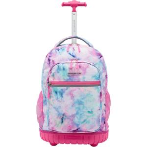 Travelers Club Rolling Backpack, Tie Dye, 18 Inch