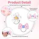 2 x 30 Pcs Baby Hair Ties, Kids Cute Bow Toddler Hair Ties for Little Girls No Damage, Toddler Bows for Girls Hair Accessories Products Elastics, Girl Scrunchies Bows Headband Flower Rubber Bands